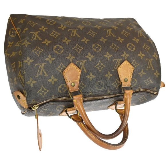 LOUIS VUITTON Speedy 30 Travel Hand Bag Monogram Leather Brown - Picture 12 of 16